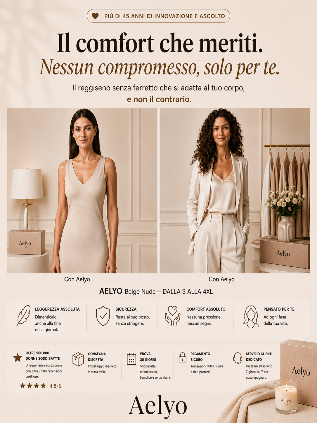 Il reggiseno senza ferretto Aelyo 3D Lift™