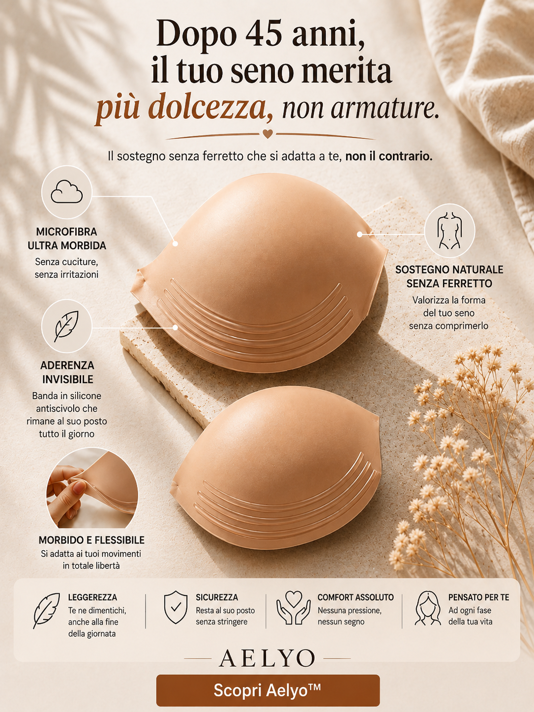 Il reggiseno senza ferretto Aelyo 3D Lift™